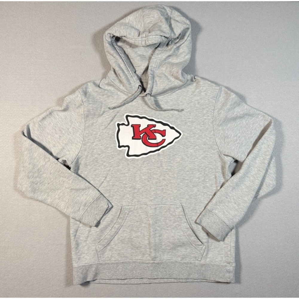 Kansas City Chiefs Fanatics Gray Hoodie - Size L - 75% Cotton 25% Polyester